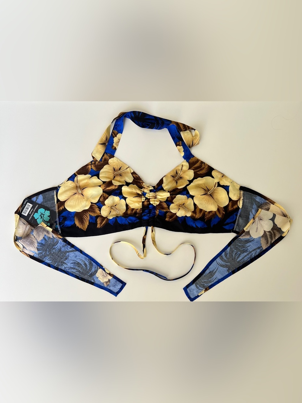 Hibiscus Collection Hawaii Floral Halter Top NWT Tropical Rayon - Picture 3 of 10